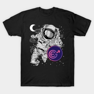 Astronaut Reaching Evergrow Crypto EGC Coin To The Moon Crypto Token Cryptocurrency Wallet Birthday Gift For Men Women Kids T-Shirt